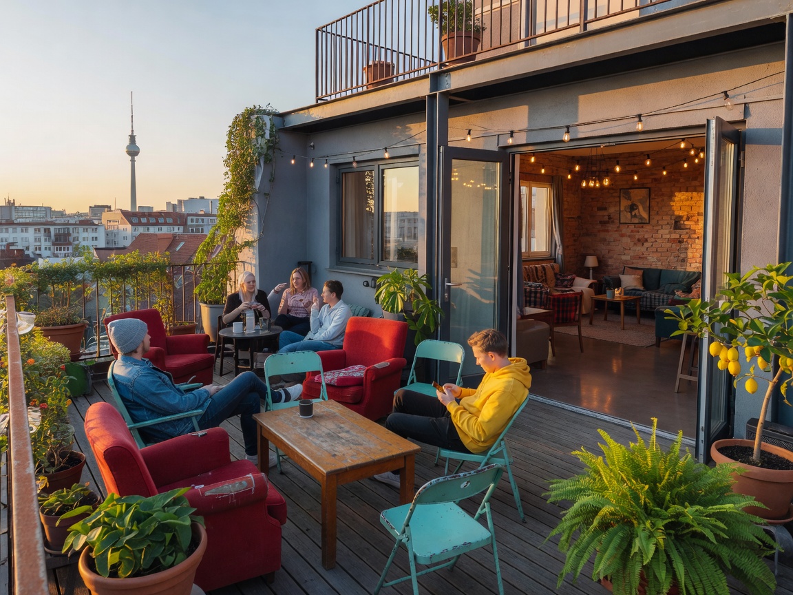 Circus Hostel Berlin lounge and microbrewery seating area